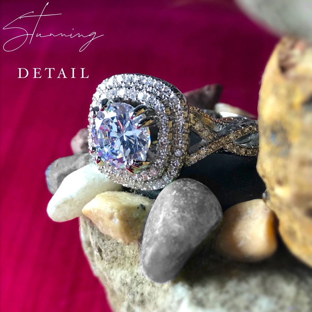 Beautiful Simulated Diamond Statement Ring